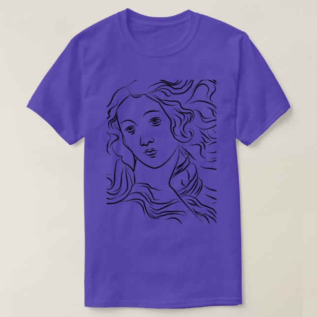 The Birth of Venus Line drawing T-Shirt (Design Front)