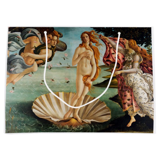 The Birth of Venus, Sandro Botticelli, 1485 Large Gift Bag (Front)