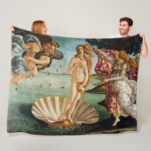 The Birth of Venus, Sandro Botticelli Fleece Blanket