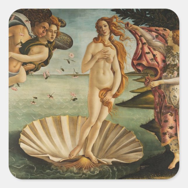 The Birth of Venus Square Sticker (Front)