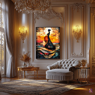 The Birth of Venus Stained Glass Mosaic Artwork Canvas Print