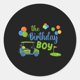 The Birthday Boy Golf Sport Family Matching Classic Round Sticker