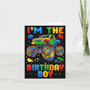 The Birthday Boy Monster Truck Bricks Building Card