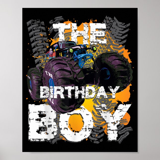 The Birthday Boy Monster Truck Matching Family Poster (Front)