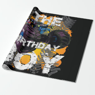 The Birthday Boy Monster Truck Matching Family Wrapping Paper