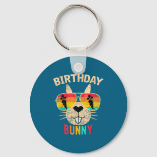 The birthday bunny funny easter day family key ring