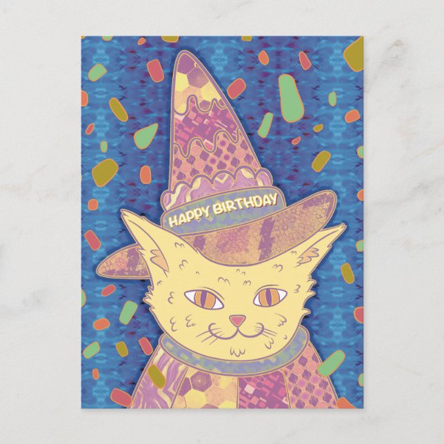 The Birthday Cat Postcard (Front)