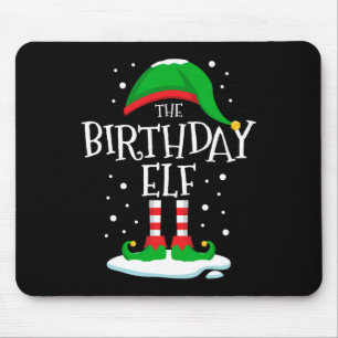 The Birthday Elf Christmas Family Matching Xmas Gr Mouse Mat