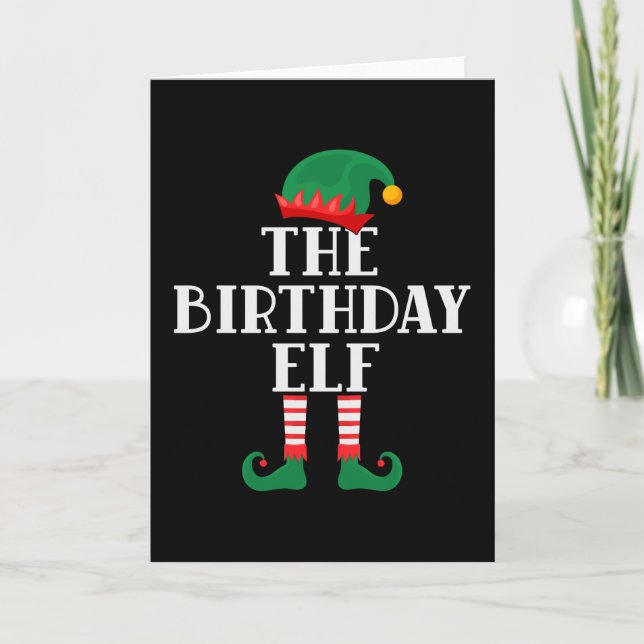 The Birthday Elf Funny Christmas Card (Front)
