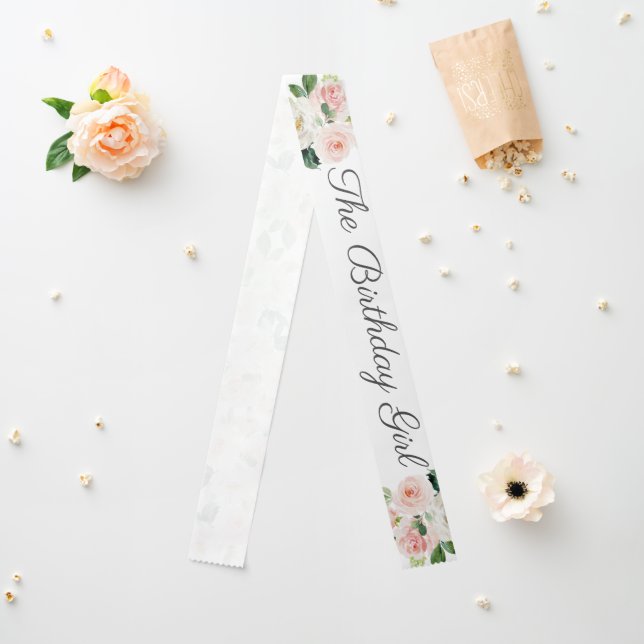 The Birthday Girl -  Birthday Sash Airy Blush (In Situ)