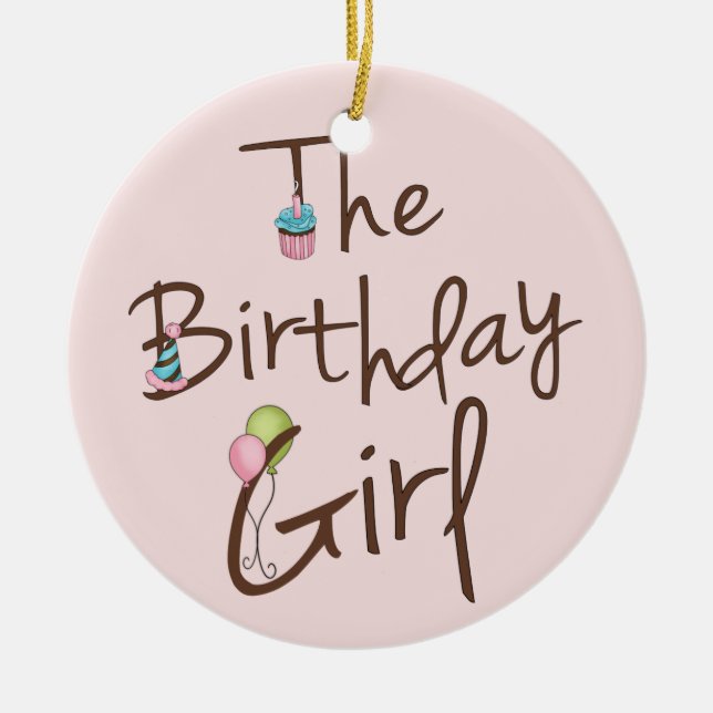 The Birthday Girl Ceramic Tree Decoration (Front)