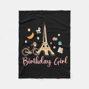 The Birthday Girl Paris Birthday Family Matching Fleece Blanket