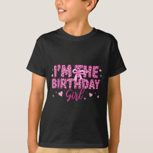 The birthday girl pink leopard cheetah animal T-Shirt