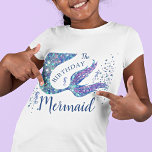 The Birthday Mermaid  T-Shirt<br><div class="desc">Looking for the perfect birthday shirt for your little girl's special day? Look no further than our glitter print mermaid t-shirt! With gorgeous tones of blue and purple, this shirt is sure to make your little mermaid feel like the guest of honour at her party. The bold "That Birthday Mermaid"...</div>