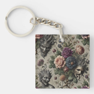 The Birthday Party – Gothic Victorian Floral  Key Ring