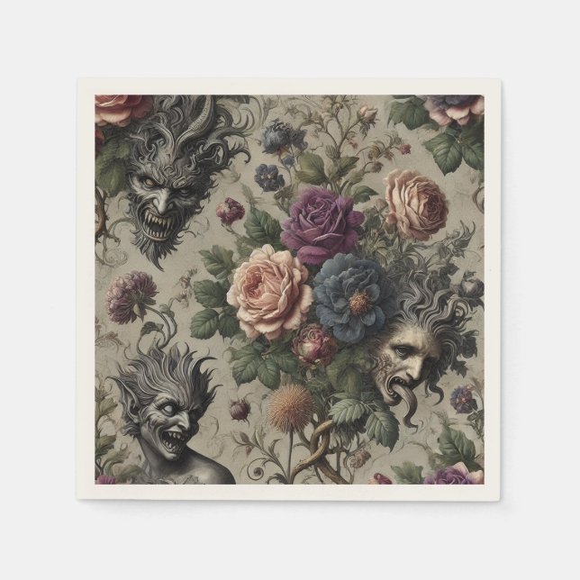 The Birthday Party – Gothic Victorian Floral  Napkin (Front)
