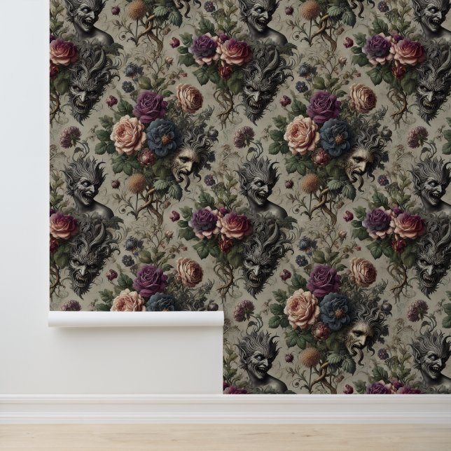 The Birthday Party – Gothic Victorian Floral  Wallpaper (Application)