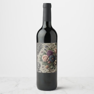 The Birthday Party – Gothic Victorian Floral  Wine Label