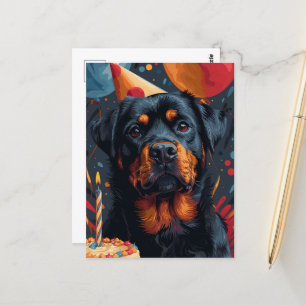 The Birthday Rottweiler Dog Postcard