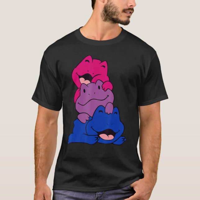The Bisexual Pride Flag Cute Frog LGBT Pride Flag T-Shirt (Front)