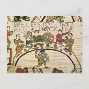 The bishop blesses the food and drink postcard