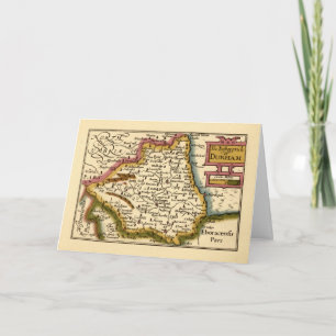 The Bishopprick of Durham County England Old Map Card