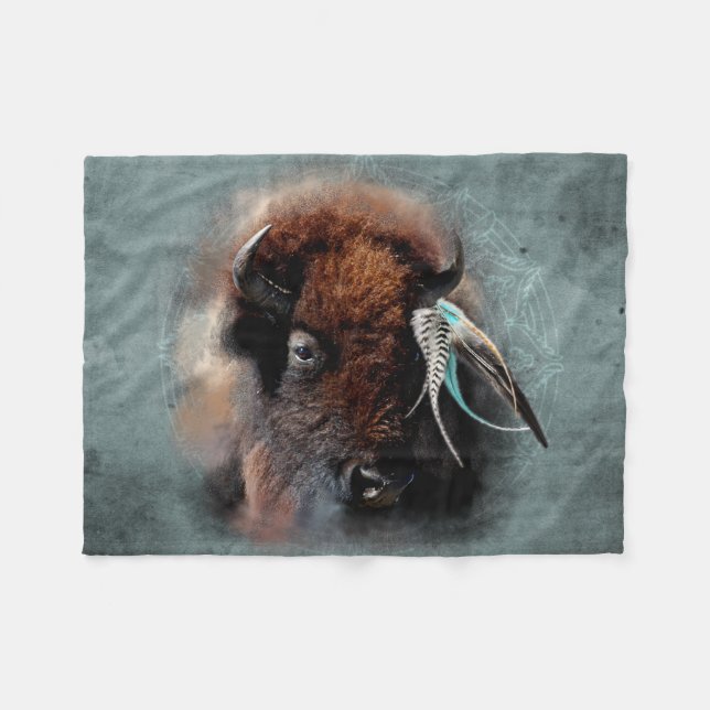 The Bison - Fleece Blanket (Front (Horizontal))