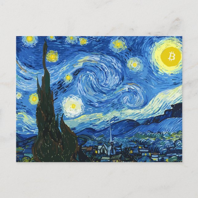 The Bitcoiny Night Announcement Postcard (Front)