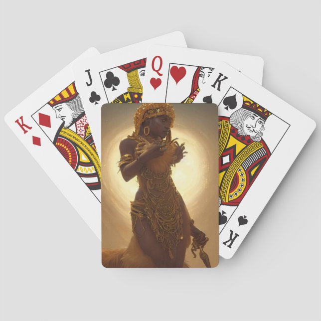 The Black African Queen Art  Playing Cards (Back)