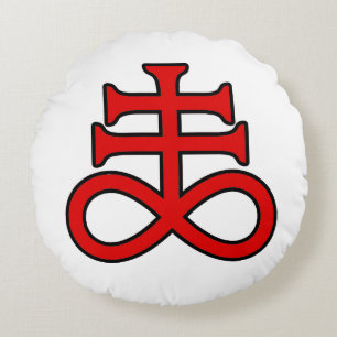 The Black Alchemist Cross Round Cushion