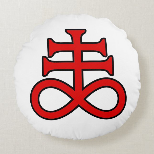 The Black Alchemist Cross Round Cushion (Front)