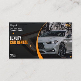 THE BLACK AND ORANGE ELEGANT CAR RENTAL BUSINESS  BUSINESS CARD