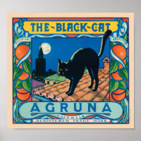 The Black Cat Agruna Vintage Crate Label
