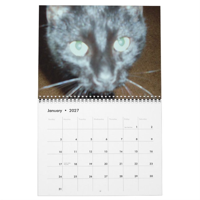 THE BLACK CAT calendar (Jan 2027)
