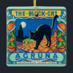 The Black Cat Ceramic Tile Ornament<br><div class="desc">A vintage citrus fruit label - Agruna Valencia - repurposed on an ornament.</div>