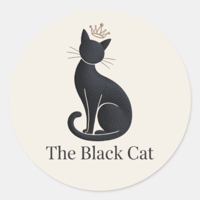 The Black Cat Classic Round Sticker (Front)