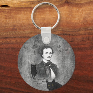 The Black Cat - Edgar Allan Poe Monogram Key Ring