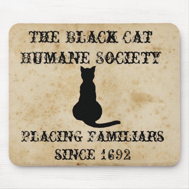 The Black Cat Humane Society Mouse Mat (Front)