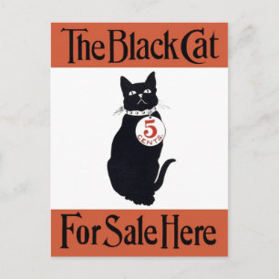 The Black Cat - Vintage Poster Postcard