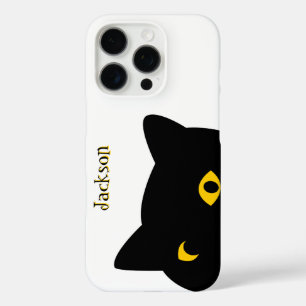 The Black cat watching you with Golden eyes custom iPhone 16 Pro Case