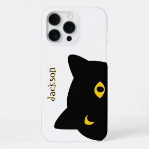 The Black cat watching you with Golden eyes custom iPhone 16 Pro Max Case