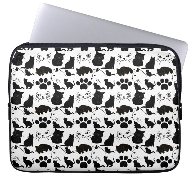 THE BLACK CATS PATTERNS  LAPTOP SLEEVE (Front)