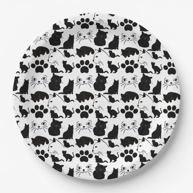 THE BLACK CATS PATTERNS   PAPER PLATE (Front)