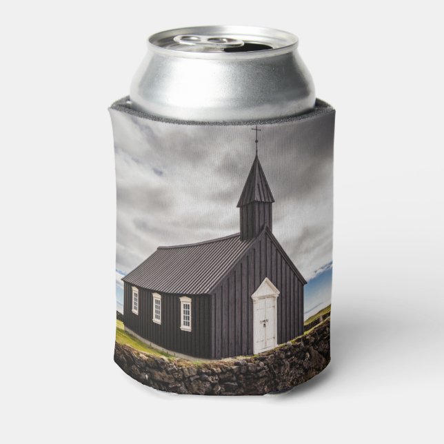 The Black Church Of Budir, Iceland Can Cooler (Can Back)
