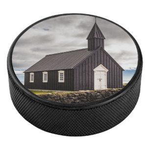 The Black Church Of Budir, Iceland Hockey Puck