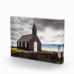 The Black Church Of Budir, Iceland Photo Block