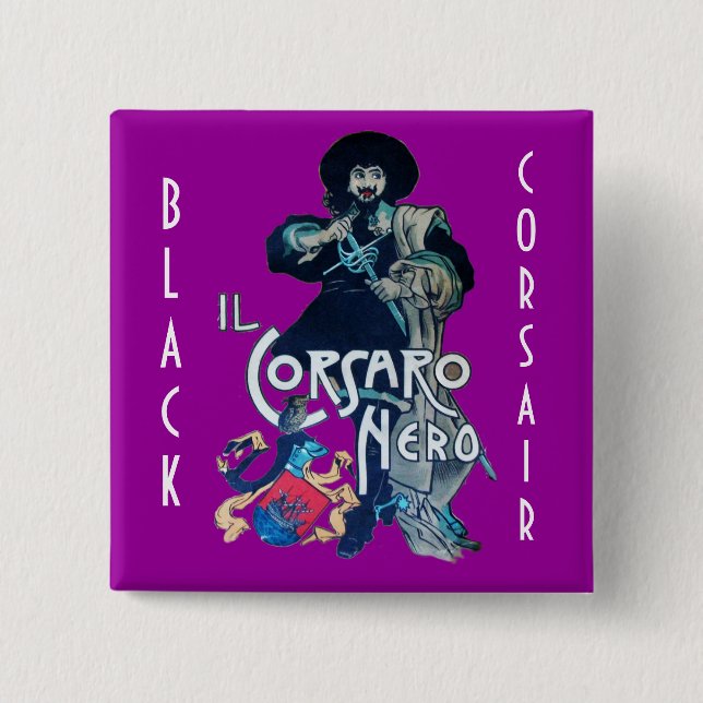 THE BLACK CORSAIR 15 CM SQUARE BADGE (Front)
