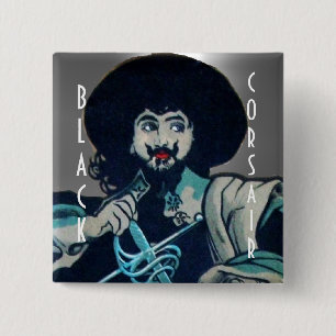 THE BLACK CORSAIR gem white 15 Cm Square Badge