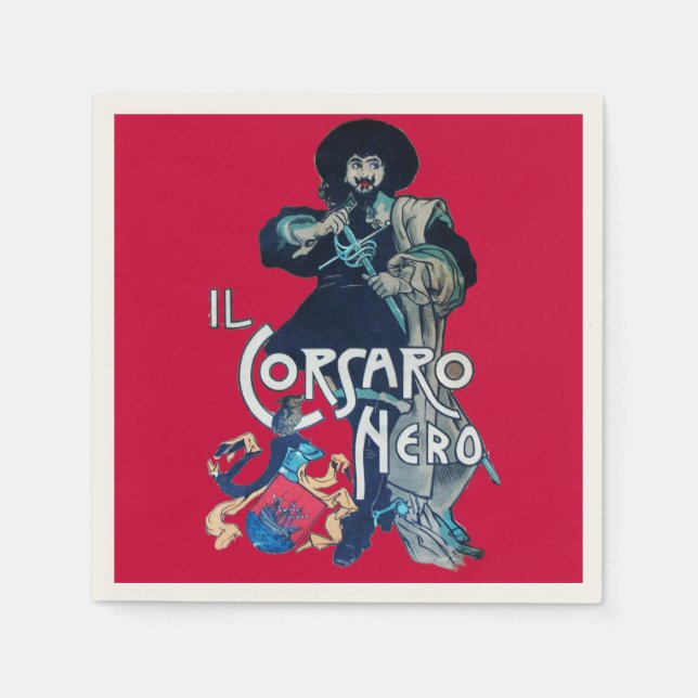 THE BLACK CORSAIR red Napkin (Front)