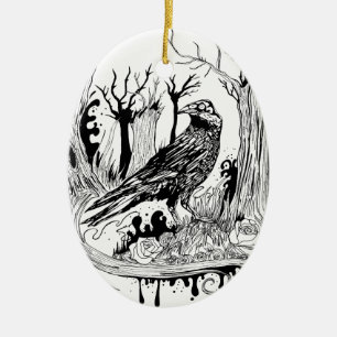 The Black Crow Ceramic Tree Decoration